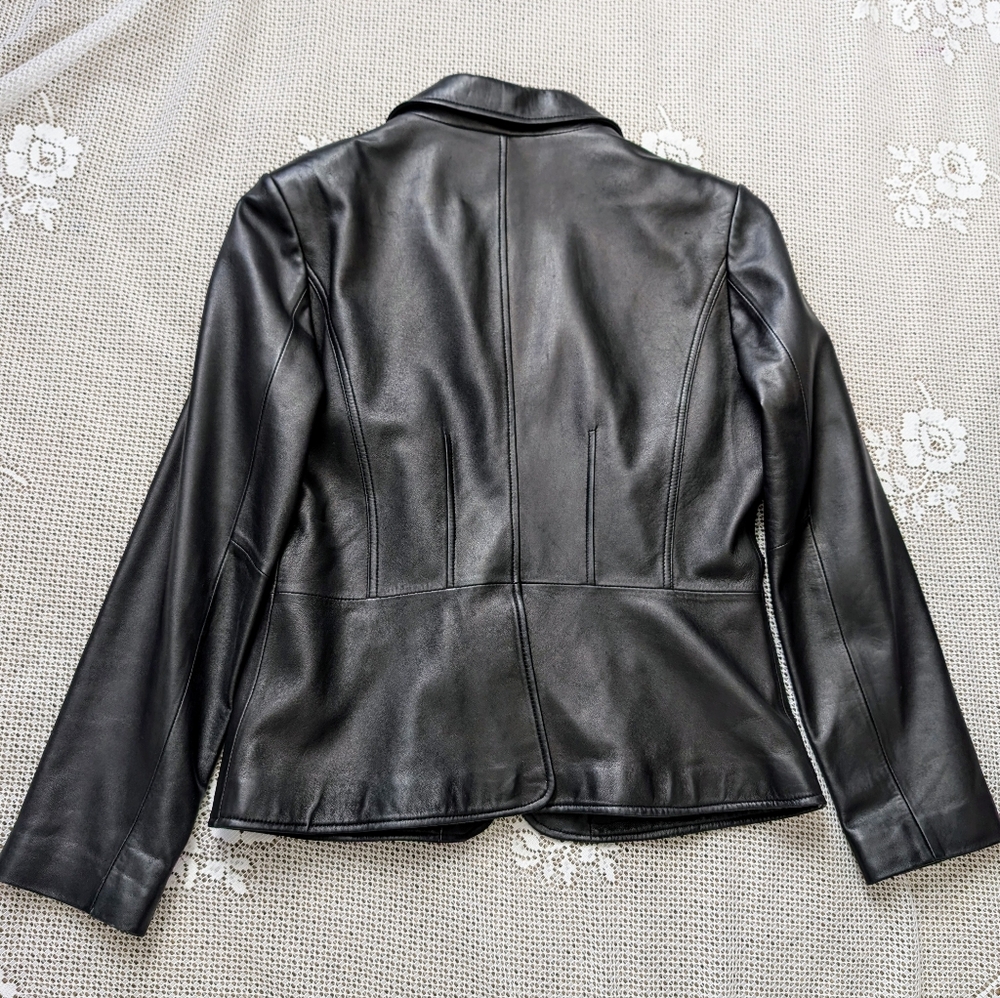 Bernardo Moto Leather Jacket Black Fitted Modern - Picture 5 of 7